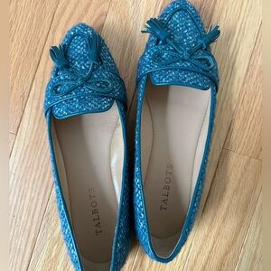 Talbots Blue Tweed Loafers for Women (Francesca bow tie)